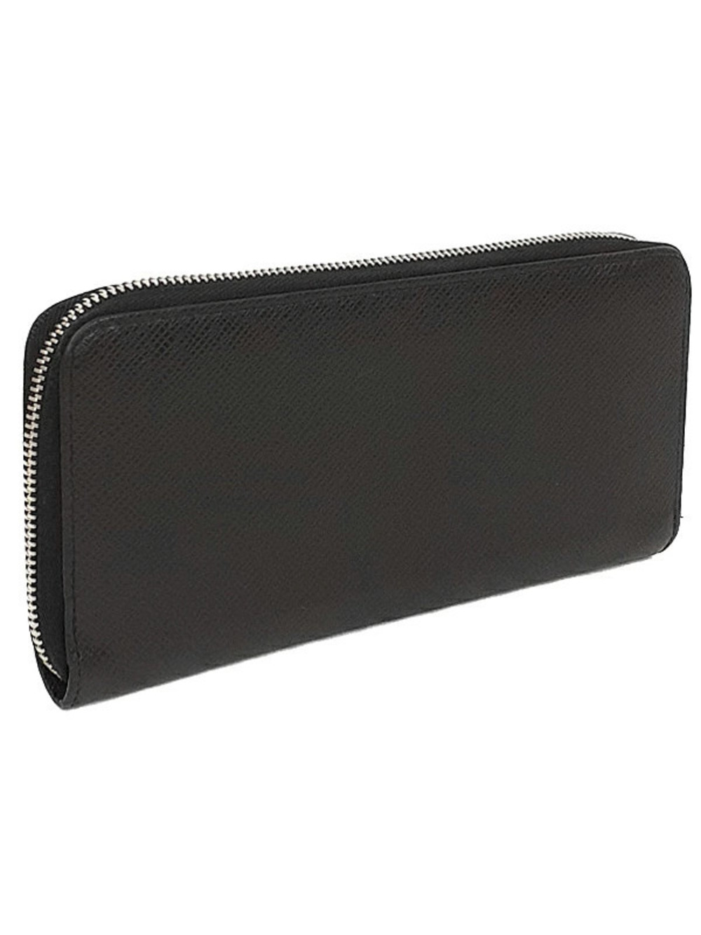 Louis Vuitton Round Taiga Long Horizontal Zippy Zipper Wallet Black